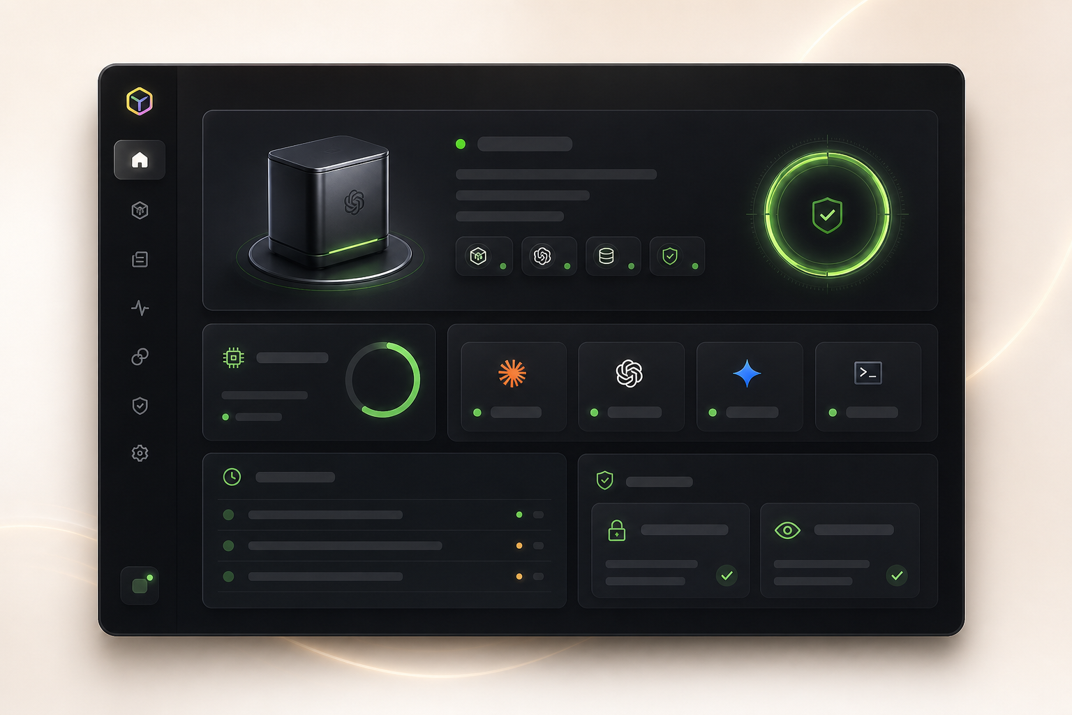 Cozmio Desktop Node 深色状态面板